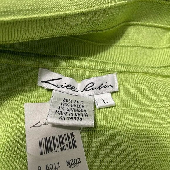 NEW Lillie Rubin Size Large  Top Blouse Off The Shoulder Silk Blend $78 - Picture 6 of 7